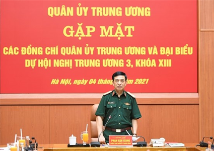 Gặp mặt các đồng chí Quân ủy Trung ương và đại biểu dự Hội nghị Trung ương 3, khóa XIII