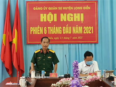Đảng ủy Quân sự huyện Long Điền hội nghị phiên 6 tháng đầu năm 2021