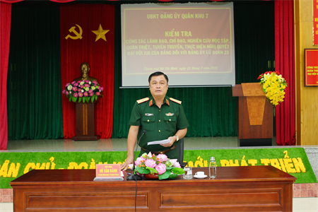 Ủy ban Kiểm tra Đảng ủy Quân khu kiểm tra việc thực hiện Nghị quyết Đại hội XIII của Đảng đối với Lữ đoàn 23