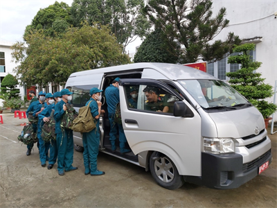 30 cán bộ, chiến sĩ dân quân thường trực huyện Long Thành, tỉnh Đồng Nai tăng cường, phòng, chống dịch