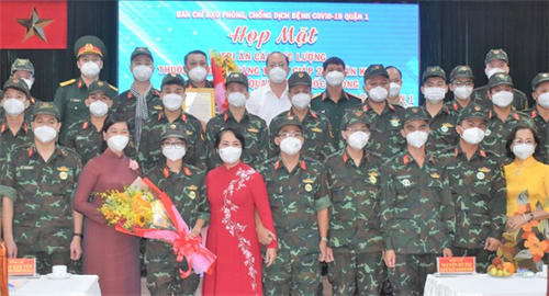 Quận 1 tri ân lực lượng tăng cường phòng chống dịch Covid-19.