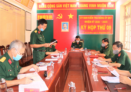 Ủy ban Kiểm tra Đảng ủy Quân khu 7 tổ chức kỳ họp thứ 9