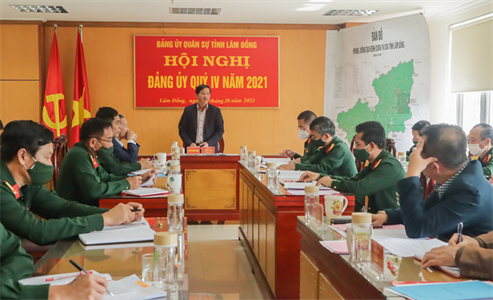 Bộ CHQS tỉnh Lâm Đồng hội nghị Đảng ủy quý IV năm 2021
