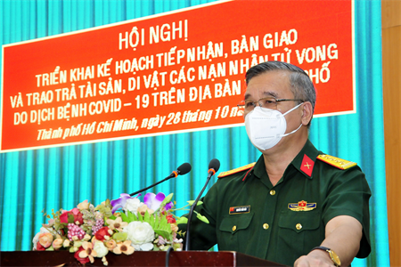 Bộ Tư lệnh TP.HCM đảm nhiệm trao trả tài sản, di vật nạn nhân tử vong do Covid-19