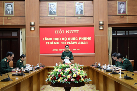 Đại tướng Phan Văn Giang chủ trì Hội nghị lãnh đạo Bộ Quốc phòng tháng 10 năm 2021