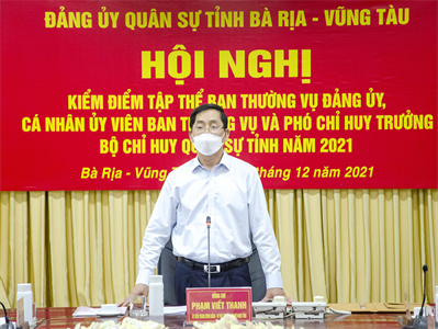 Hội nghị kiểm điểm tập thể và cá nhân Ban Thường vụ Đảng ủy Quân sự tỉnh BR – VT năm 2021