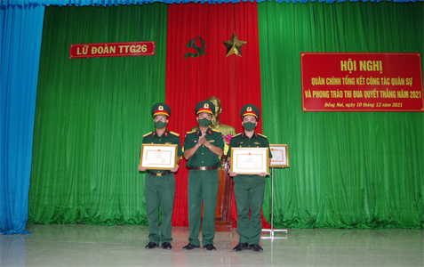Lữ đoàn 26 tổng kết công tác quân sự năm 2021.