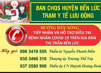 “Đường dây nóng” hỗ trợ bệnh nhân F0 của Ban CHQS huyện Bến Lức