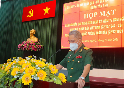 Quận Tân Phú họp mặt kỷ niệm 77 năm Ngày Thành lập QĐND Việt Nam
