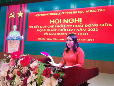 Hội Phụ nữ khối LLVT tỉnh Bà Rịa-Vũng Tàu sơ kết quy chế phối hợp hoạt động năm 2021