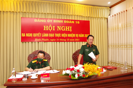 Đảng ủy Binh đoàn 16 ra nghị quyết lãnh đạo thực hiện nhiệm vụ năm 2022