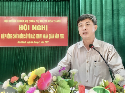 Thị xã Hòa Thành hiệp đồng giao nhận quân năm 2022
