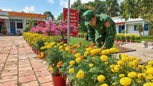 Bộ đội Biên phòng Long An đón xuân mới, không quên nhiệm vụ