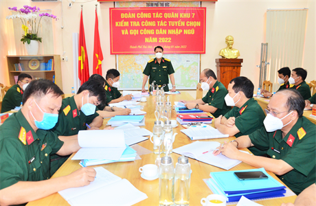 Quân khu 7 kiểm tra công tác tuyển quân tại Thành phố Thủ Đức