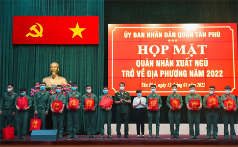Quận Tân Phú họp mặt quân nhân hoàn thành nghĩa vụ quân sự