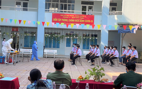 Quận Bình Thạnh diễn tập phòng, chống dịch bệnh Covid-19