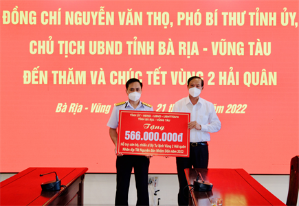 Lãnh đạo tỉnh Bà Rịa-Vũng Tàu thăm, chúc tết Vùng 2 Hải quân và Đồn Biên phòng 526 Long Sơn