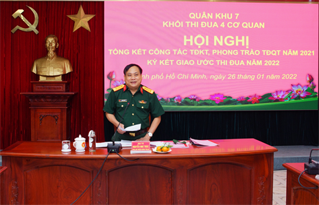 Khối thi đua 4 cơ quan Quân khu 7 ký kết giao ước thi đua năm 2022