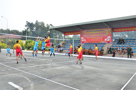 Khối thi đua 4 cơ quan Quân khu 7 thi đấu bóng chuyền chào mừng xuân Nhâm Dần 2022