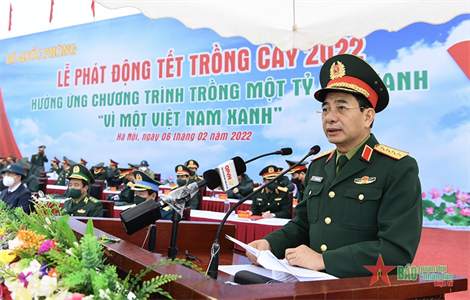 Đại tướng Phan Văn Giang chủ trì Lễ phát động Tết trồng cây toàn quân năm 2022