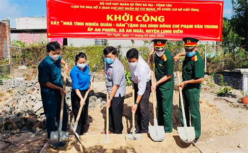 Bộ CHQS tỉnh Bà Rịa-Vũng Tàu khởi công xây dựng "Nhà tình nghĩa quân - dân"