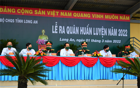 Bộ CHQS tỉnh Long An ra quân huấn luyện "Đoàn kết hiệp đồng, lập công tập thể"