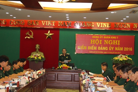 Đảng ủy Quân khu 7 kiểm điểm tự phê bình và phê bình gắn với thực hiện Nghị quyết Trung ương 4 (khóa XII)