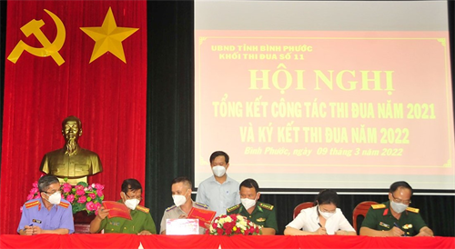 Khối thi đua số 11 tỉnh Bình Phước ký kết thi đua năm 2022
