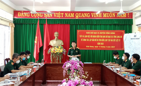 Bộ CHQS tỉnh Long An kiểm tra kết quả thực hiện Đề án 1237