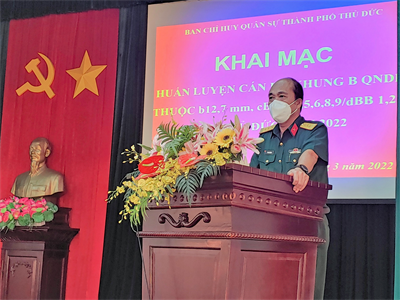 Ban CHQS thành phố Thủ Đức khai mạc huấn luyện quân nhân dự bị