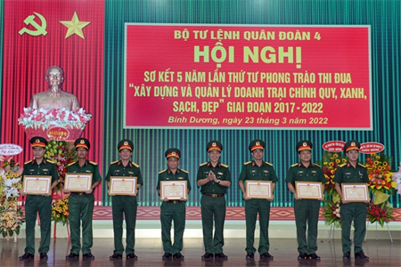 Quân đoàn 4: Phấn đấu đến năm 2025 hầu hết các đơn vị đạt doanh trại chính quy, xanh, sạch, đẹp