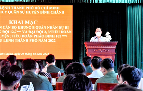 Huyện Bình Chánh khai mạc huấn luyện cán bộ dự bị động viên