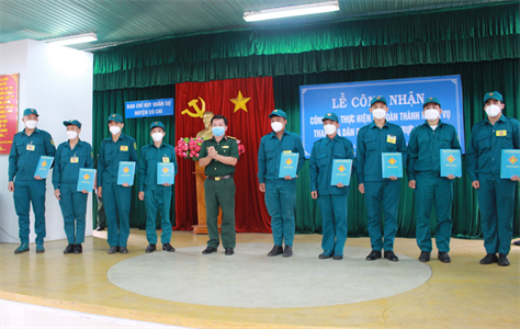 Ban CHQS huyện Củ Chi: công nhận công dân hoàn thành nghĩa vụ dân quân thường trực năm 2022