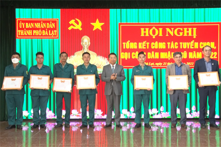 Thành phố Đà Lạt tổng kết công tác tuyển chọn, gọi công dân nhập ngũ năm 2022