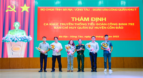 Bộ CHQS tỉnh BR-VT thẩm định ca khúc truyền thống Tiểu đoàn Công binh 792