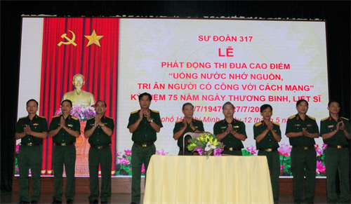 Sư đoàn 317 phát động đợt thi đua cao điểm kỷ niệm 75 năm Ngày Thương binh, Liệt sĩ