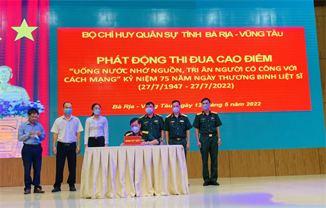 Bộ CHQS tỉnh Bà Rịa - Vũng Tàu phát động đợt thi đua cao điểm kỷ niệm 75 năm Ngày Thương binh, liệt sĩ