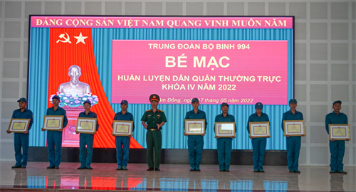 Trung đoàn bộ binh 994, tỉnh Lâm Đồng bế mạc huấn luyện dân quân thường trực