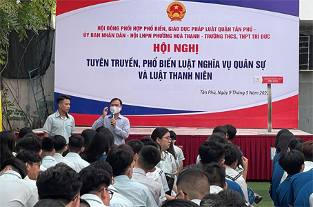 Ban CHQS phường Hòa Thạnh tích cực phối hợp tuyên truyền luật Nghĩa vụ quân sự