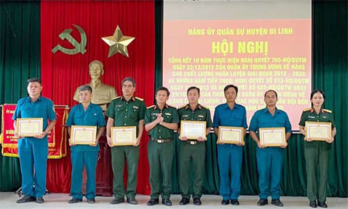 Huyện Di Linh, tỉnh Lâm Đồng tổng kết thực hiện các nghị quyết của Quân ủy Trung ương