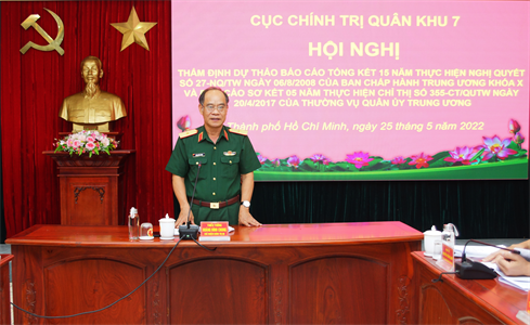 Cục Chính trị thẩm định các dự thảo báo cáo