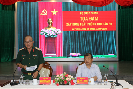 Bộ Quốc phòng tọa đàm về xây dựng Luật Phòng thủ dân sự tại tỉnh Tây Ninh