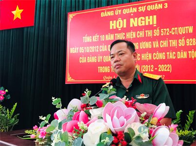 Đảng ủy Quân sự Quận 3 tổng kết 10 năm thực hiện Chỉ thị 572 của Quân ủy Trung ương