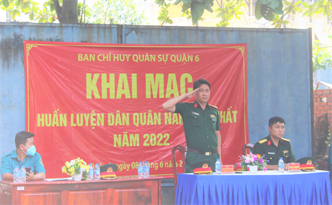 Ban CHQS Quận 6 khai mạc huấn luyện dân quân năm thứ nhất