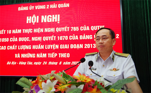 Đảng ủy Vùng 2 Hải quân tổng kết 10 năm thực hiện Nghị quyết 765 của Quân ủy Trung ương