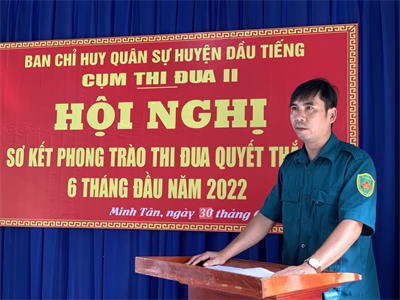 Huyện Dầu Tiếng: Ban CHQS 12 xã, thị trấn sơ kết công tác thi đua khen thưởng 6 tháng đầu năm 2022
