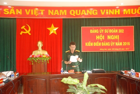 Sư đoàn 302 Hội nghị Đảng ủy năm 2016: 
Lấy tích cực, đẩy lùi tiêu cực