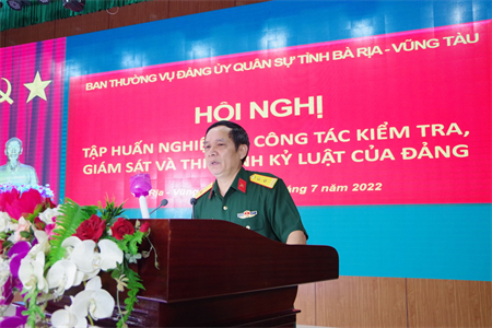 Đảng ủy Quân sự tỉnh BR-VT tập huấn nghiệp vụ công tác kiểm tra, giám sát và thi hành kỷ luật