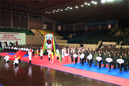 Tổng duyệt lễ khai mạc giải Võ chiến đấu tay không các Câu lạc bộ Võ thuật toàn quân năm 2022
