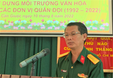 Ban CHQS huyện Cần Giuộc tổng kết 30 năm Xây dựng môi trường văn hóa trong Quân đội